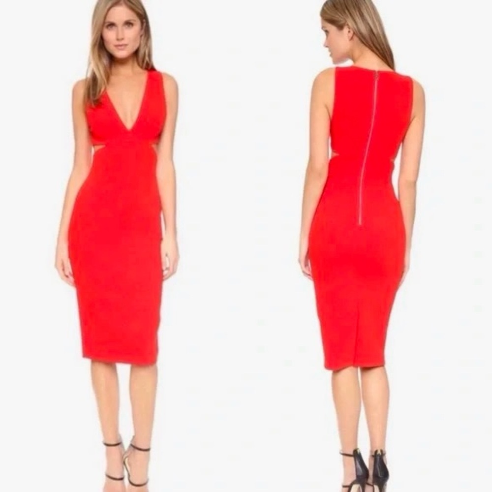 NWT Alice and Olivia cutout midi sheath dress